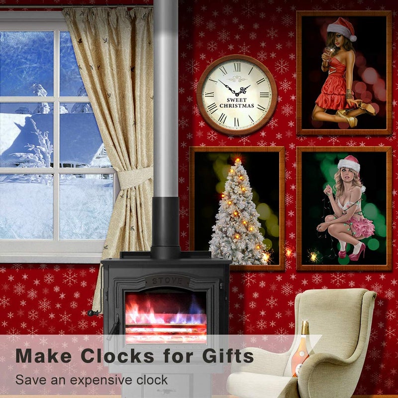 EMOON High Torque 12888 Clock Movement Mechanism with 3 Pairs of Hands, Silent Sweep Quartz Clock Motor Kit for Clock Repair DIY Replacement (Total Shaft Length 5/8 in, Black) - Image 2